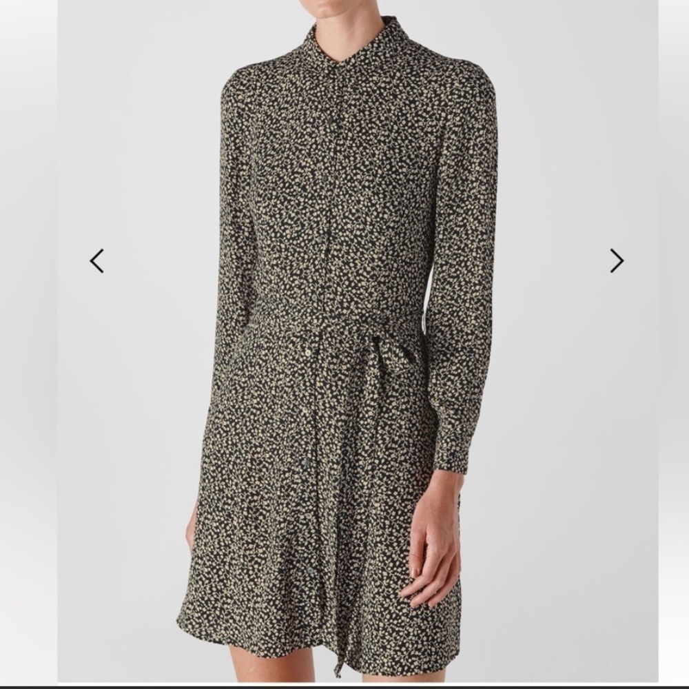 Whistles NWT Autumn Ditsy Floral Viscose Long Sleeve Collar Shirt Dress NO BELT - Picture 6 of 17